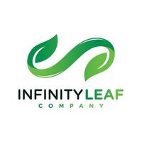 Green Leaf infinity logo vector