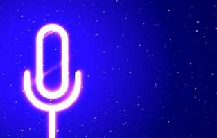 Microphone neon private collection. Download the unique super glowing neon karaoke microphone vector. light burst. Design element linear neon icon. Great name every night. Banner with blank space. vector