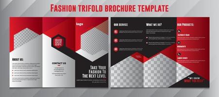 Brochure Template. Tri-Fold Brochure Template, Corporate Brochure Design, Business Brochure Template, Layout with modern elements, triangle photo, and abstract background vector