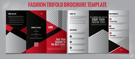 Business Brochure Template, Fashion Tri-Fold Brochure, Company profile brochure template design Premium Vector,Layout with modern elements, triangle photo, and abstract background. Brochure Design. vector