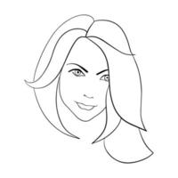 Abstract Woman face. Continuous line drawing. vector line art.