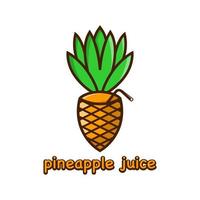 pineapple juice logo design template vector