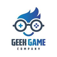 diseño de logotipo de juego geek en línea vector