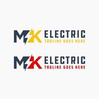 logotipo de la industria eléctrica con la letra mk vector