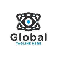 logotipo moderno de la tecnología del círculo global vector