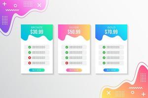 Modern vector template price list design