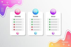 Modern vector template price list design