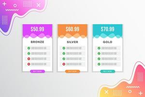 Modern vector template price list design