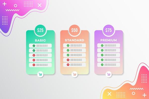 Modern vector template price list design