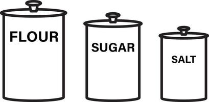 Vector illustration of jars for flour