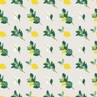 Lemon tree vector seamless pattern for decor