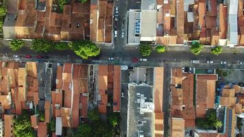 Drones flying over the streets of a city
