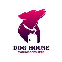 dog house logo design template vector
