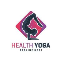 Sports yoga training logo design vector