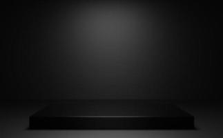Black square stage podium for product display and presentation photo