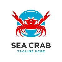 plantilla de diseño de logotipo de cangrejo de mar vector