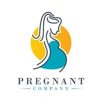 Pregnant woman's logo design vector