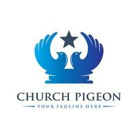 diseño de logotipo de paloma religiosa cristiana vector