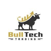 modern investment bull logo vector