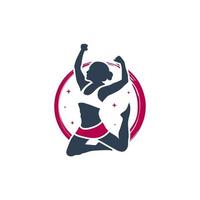 woman dancing sport logo vector