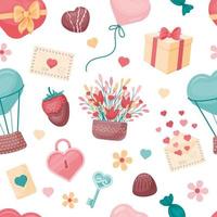 Cute romantic seamless pattern vector