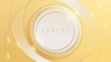 luxury golden circle frame background with sparkle light glittering elements.