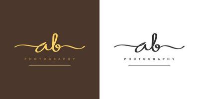 Elegant Initial A and B Logo Design with Handwriting Style. AB Signature Logo or Symbol for Business Identity vector