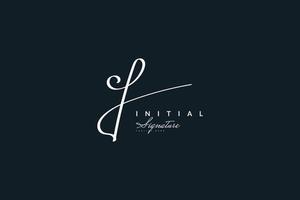 Initial J Logo Design with Handwriting Style. Letter J Signature Logo or Symbol for Wedding, Fashion, Jewelry, Boutique, Botanical, Floral and Business Identity vector