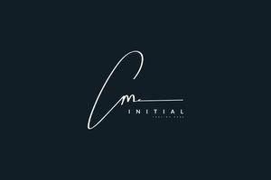 CM Initial Signature Logo or Symbol with Handwriting Style for Wedding, Fashion, Jewelry, Boutique, Botanical, Floral and Business Identity vector