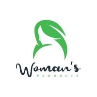 natural female beauty logo vector