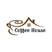 logotipo de la casa de la cafetería vector