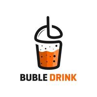 Bubble drink outline logo vector