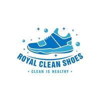diseño de logotipo de lavandería de zapatos vector