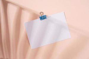 Minimal style blank paper for notes or calendar for mock up photo