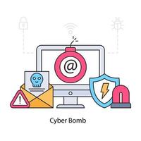 A unique design illustration of cyber bomb vector