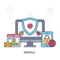 Modern design illustration of antivirus vector