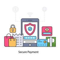 An illustration design of secure payment vector