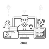 Access illustration in flat style vector