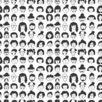 people doodle seamless pattern. Cartoon characters of different gender and age. Cute print for printing on paper and fabric. Stylish endless background design. Vector illustration, hand-drawn
