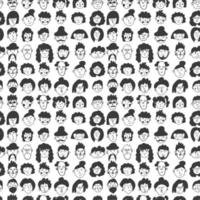 people doodle seamless pattern. Cartoon characters of different gender and age. Cute print for printing on paper and fabric. Stylish endless background design. Vector illustration, hand-drawn