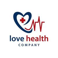 patient's heartbeat logo design template vector