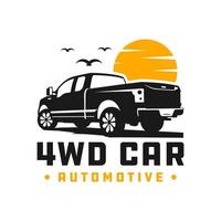 4wd pick up car logo vector