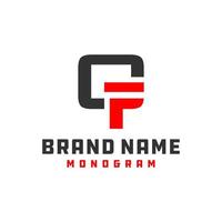 monogram logo design letter CF vector