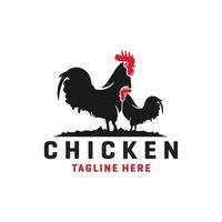 logotipo moderno de ganado de pollo vector