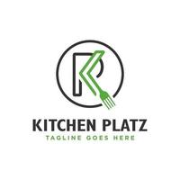 K letter food restaurant logo vector