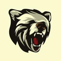 oso, cabeza, mascota, logotipo, juego, ilustración, oso, vector
