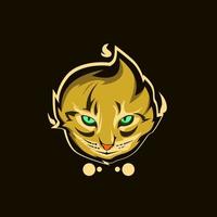 Logotipo de mascota de cabeza de gato, vector de gato de ilustración