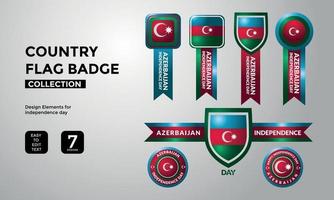 azerbaijan independence day badge design vector