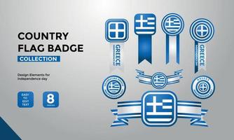 greece flag badge collection vector