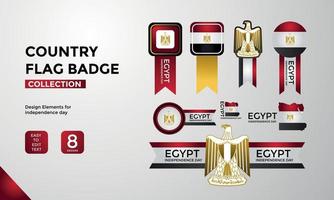colección de insignias vectoriales de la bandera del país de egipto, para el saludo del día de la independencia vector